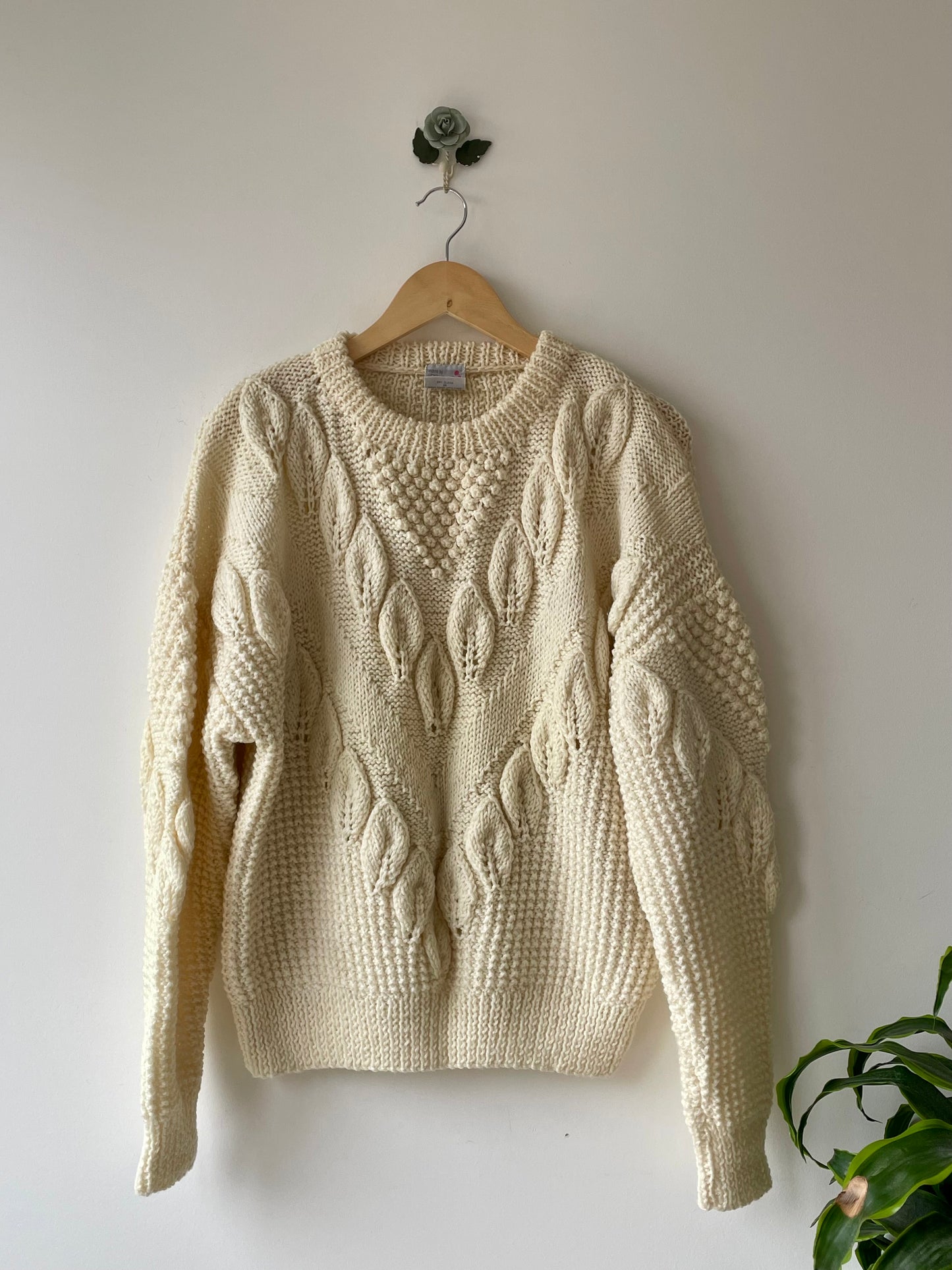 Textured hand-knitted jumper