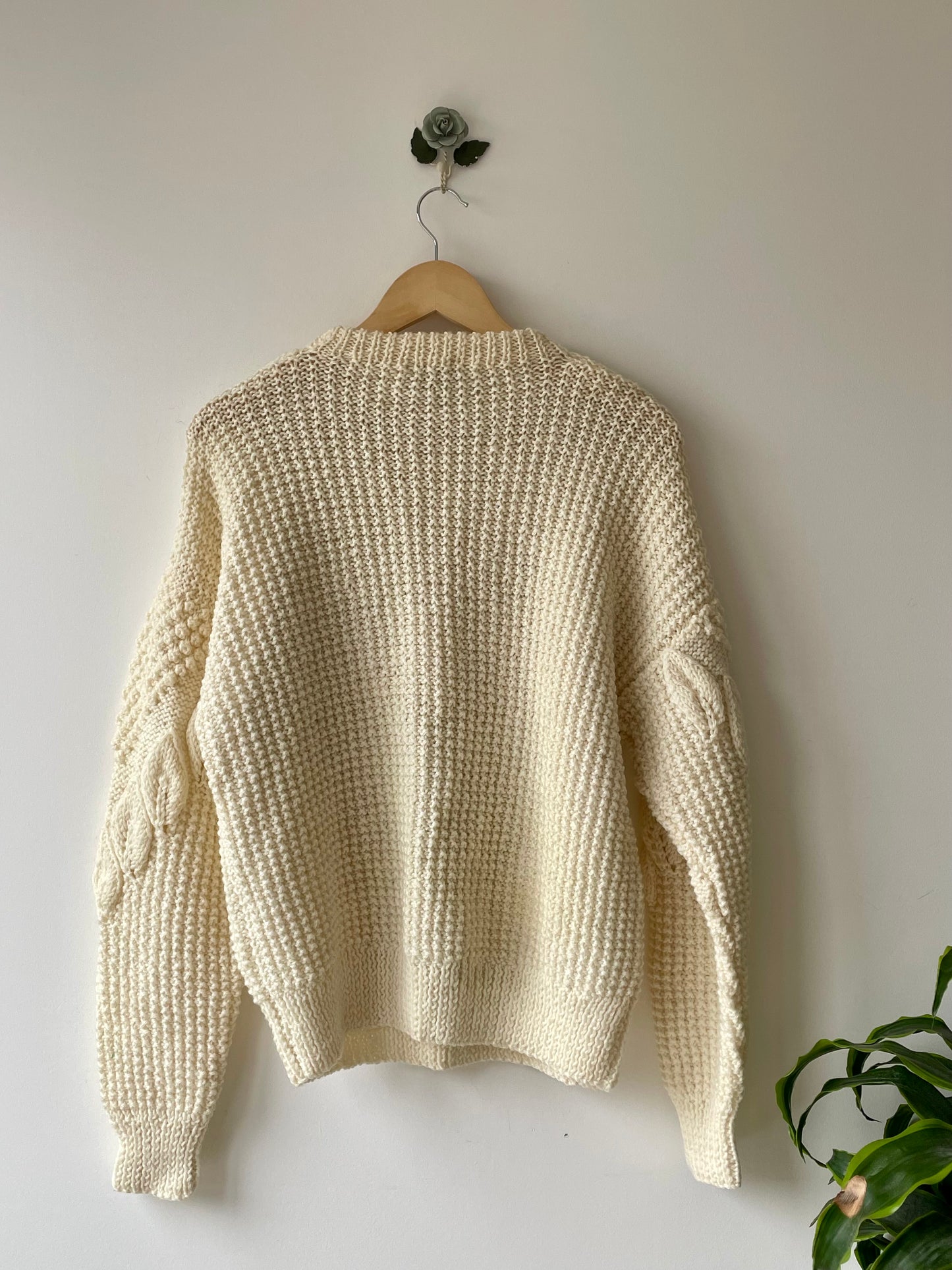 Textured hand-knitted jumper