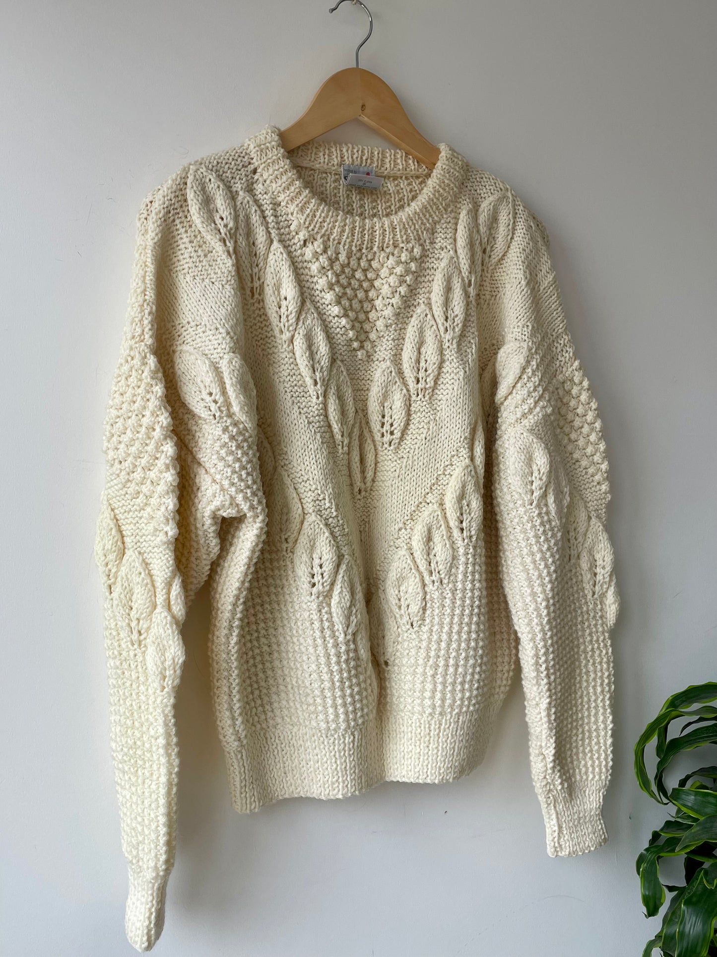 Textured hand-knitted jumper