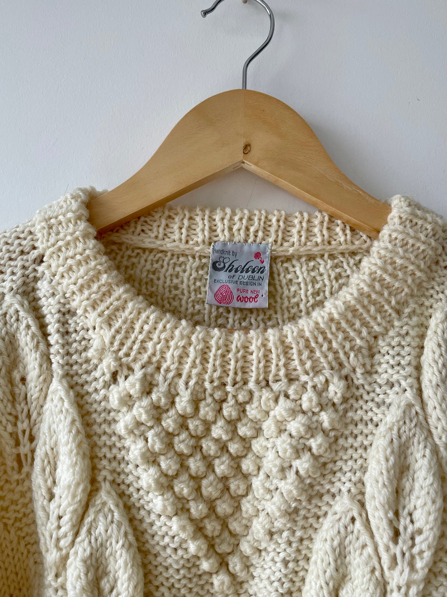 Textured hand-knitted jumper