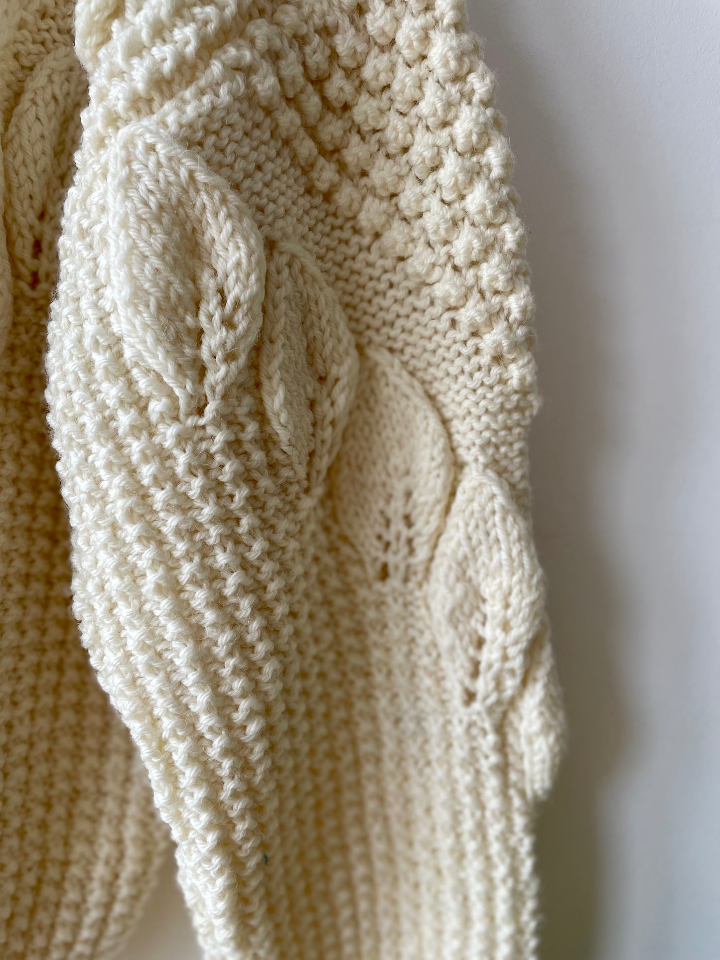 Textured hand-knitted jumper