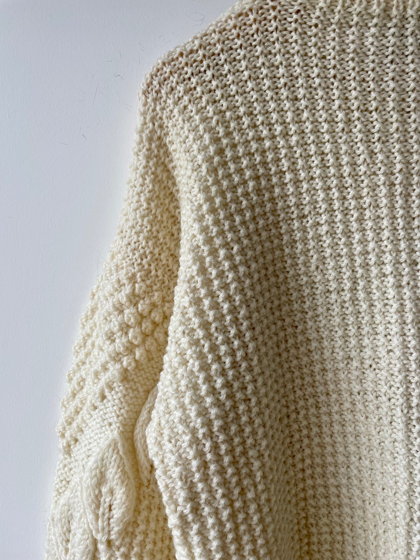 Textured hand-knitted jumper