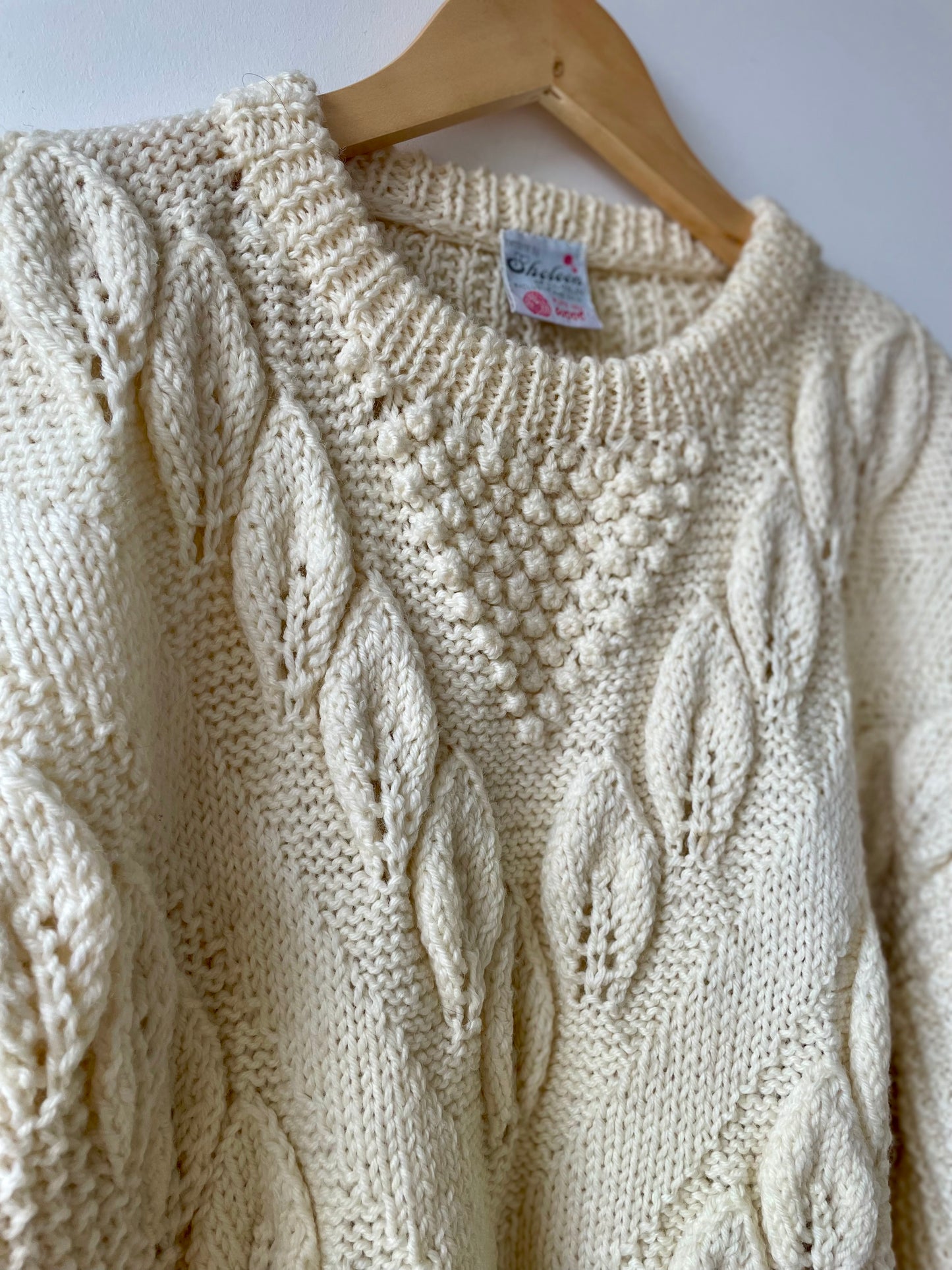 Textured hand-knitted jumper