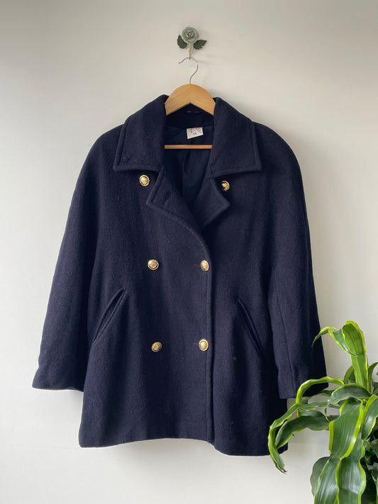 Vintage pure new wool pea coat