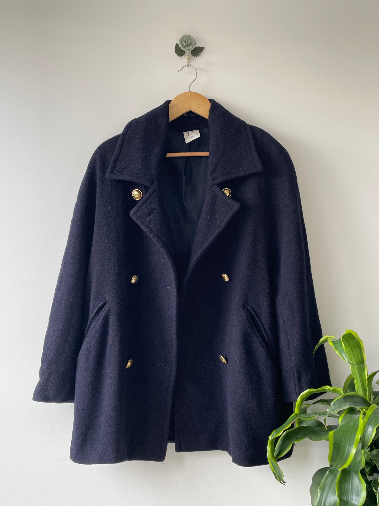 Vintage pure new wool pea coat