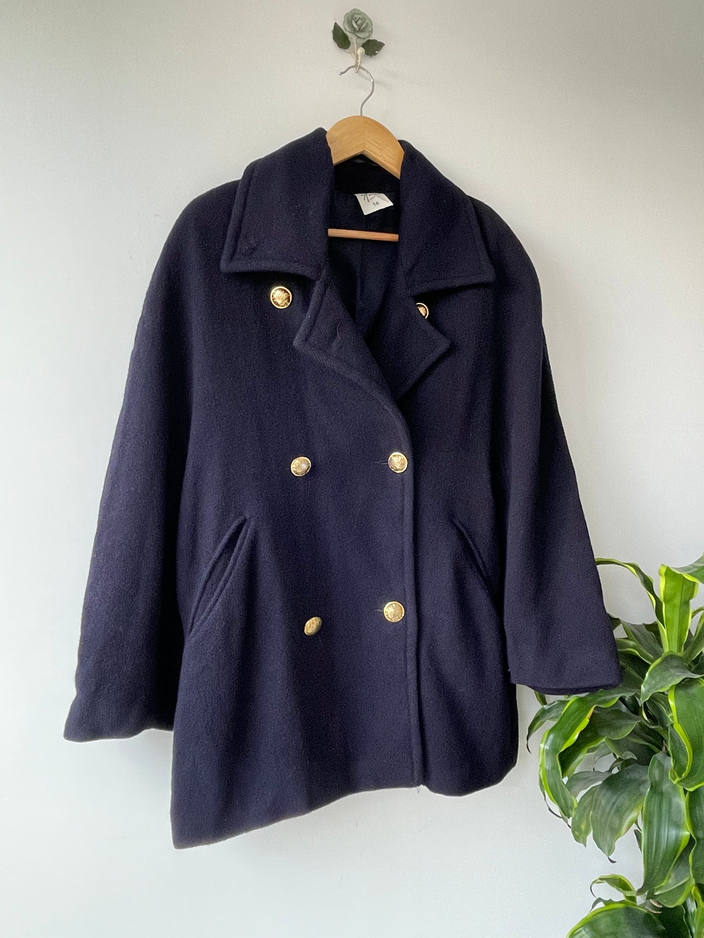 Vintage pure new wool pea coat