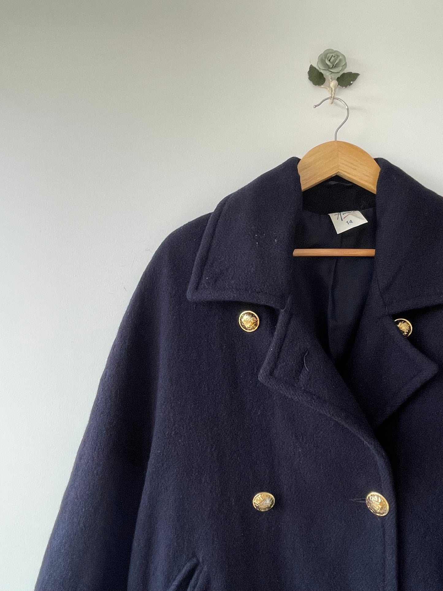 Vintage pure new wool pea coat