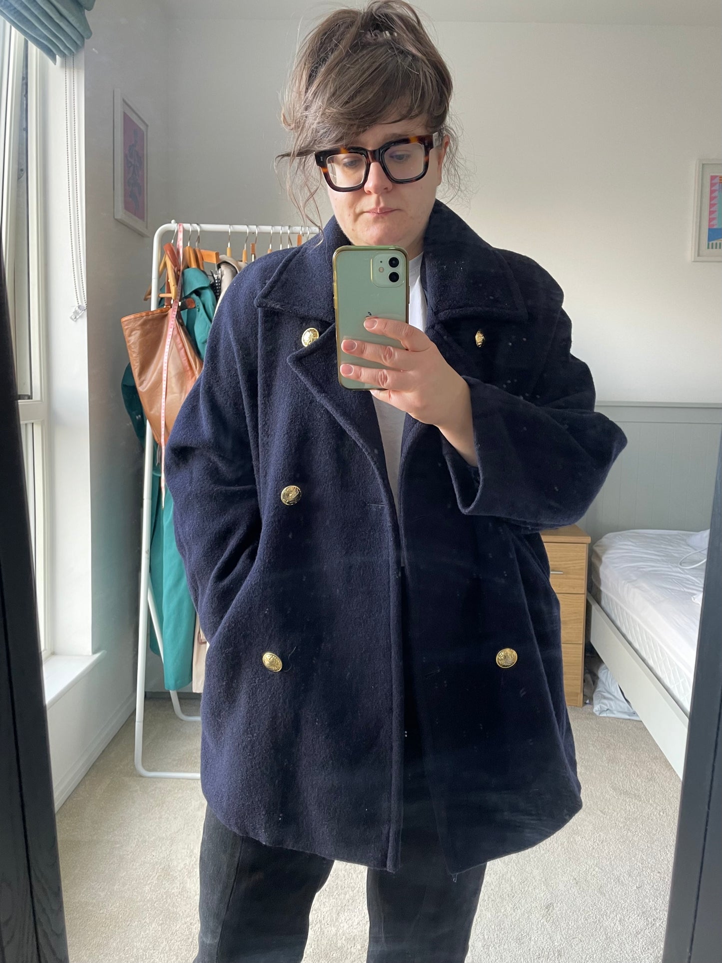 Vintage pure new wool pea coat